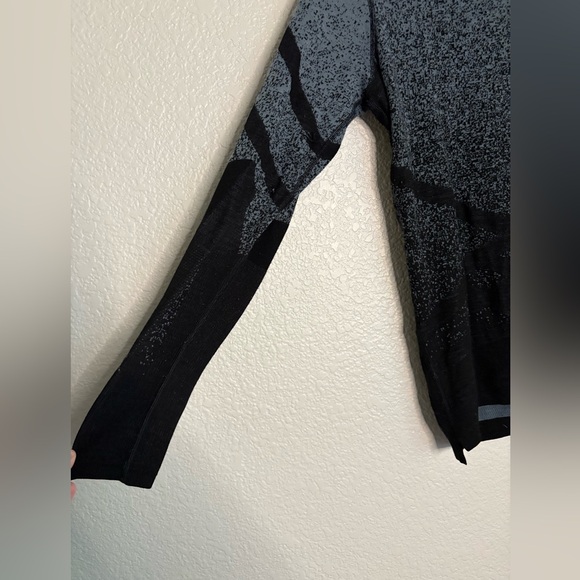 SMARTWOOL Intraknit Thermal Merino Base Layer Crew Shirt Top Black Grey XL - Picture 3 of 5